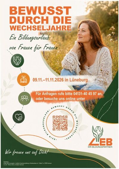 Plakat Bildungsurlaub "Bewusst durch die Wechseljahre"
