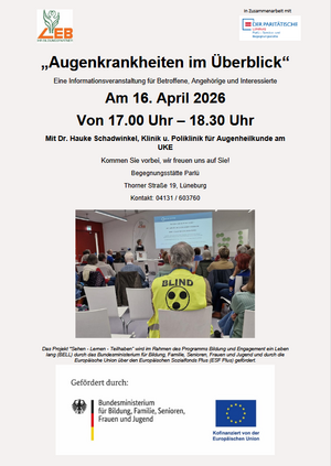 Augenkrankheiten im Überblick - Plakat zur Veranstaltung. Für Großansicht bitte anklicken.