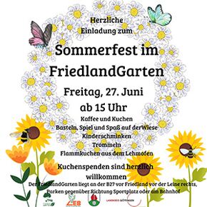 Einladung zum Sommerfest im FriedlandGarten am 27.6.2025