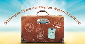 Reisekoffer mit vielen Aufklebern