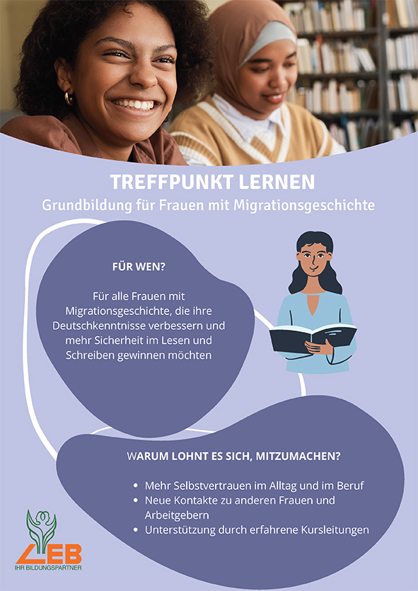 Vorschaubild und downloadlink zum Flyer Treffpunkt Lernen